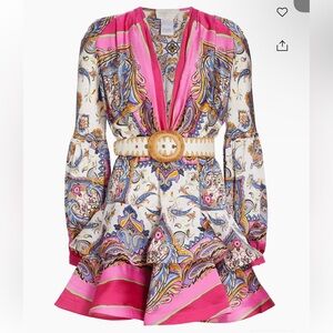 Bronx and Banco Bedouin Silk Blend Paisley Minidress Size Medium